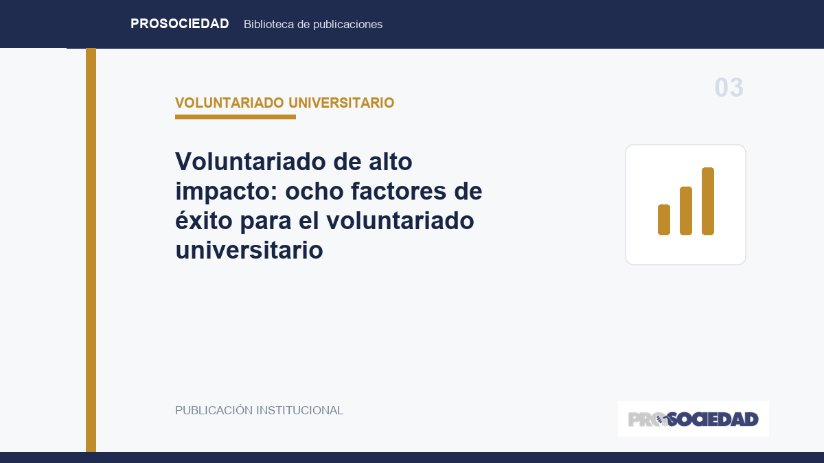 Voluntariado de alto impacto: ocho factores de éxito para el voluntariado universitario